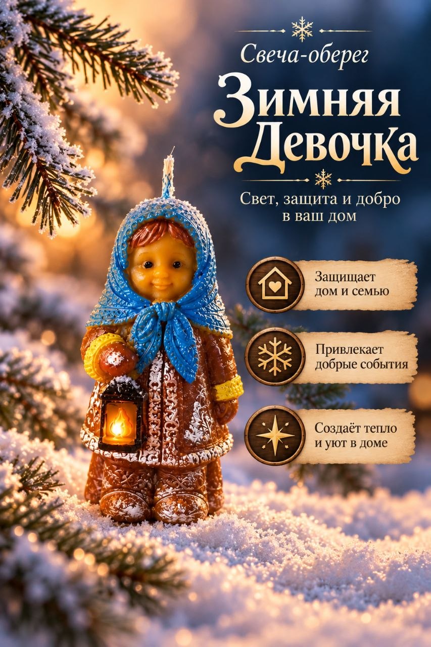 Свеча "Зимняя девочка"